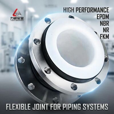EPDM/NBR/NR/FKM Single-Ball Flexible Rubber Joint with PTFE Lining, Stainless Steel Flange Connection, Suitable for Pressure Applications in Construction Projects